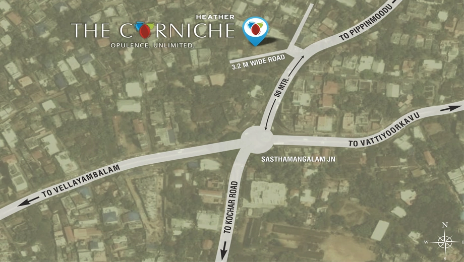 Location of Heather The Corniche in Sasthamangalam, Thiruvananthapuram - Image 432564