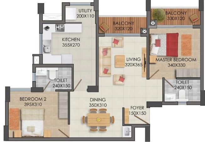 2 BHK Flat in Kalyan Gateway in Venpalavattom, Thiruvananthapuram - Image 930100