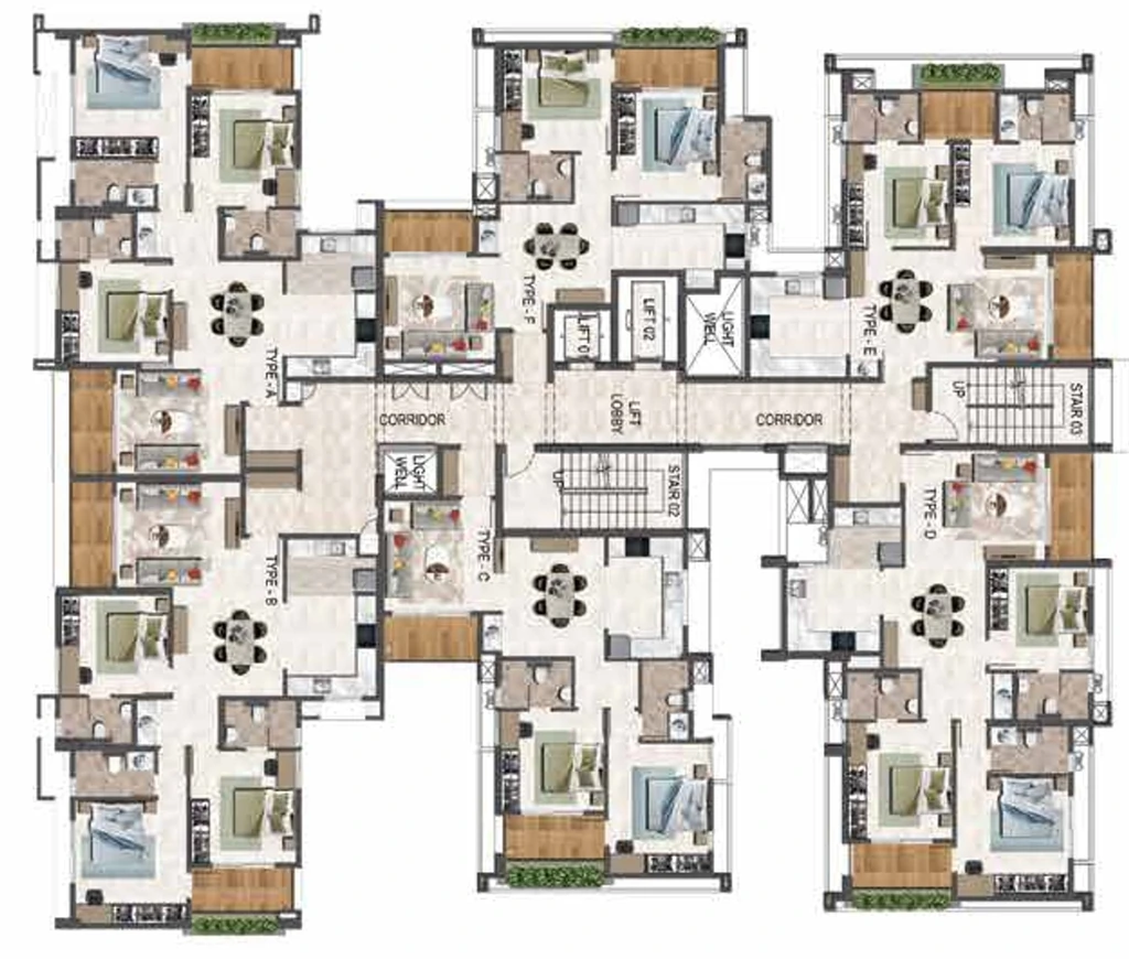 Floor Plan of Mansions Iconiq in Venpalavattom, Thiruvananthapuram - Image 432496
