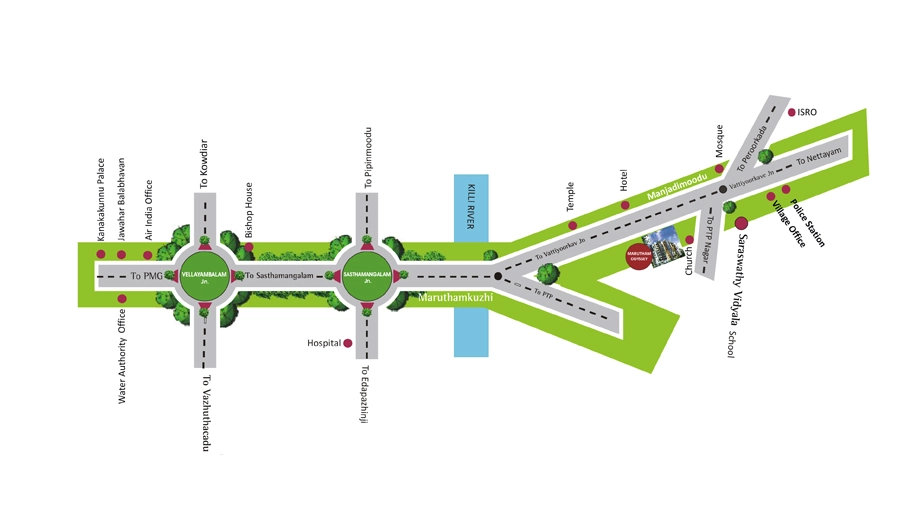 Location of Marutham Odyssey in Vattiyoorkavu, Thiruvananthapuram - Image 432430