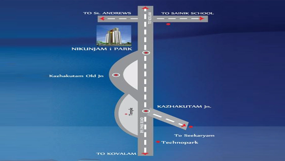 Location of Nikunjam iPark in Kazhakootam, Thiruvananthapuram - Image 432450
