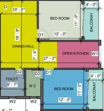 2 BHK Flat in Kappa Alpha Gamma Beta in New Town, Kolkata - Image 930053