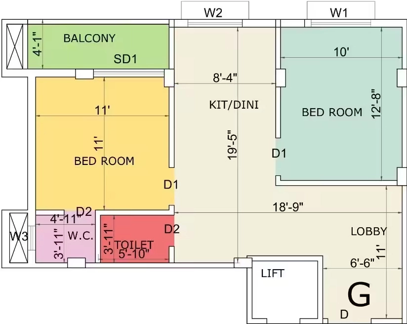 2 BHK Flat in Kappa Alpha Gamma Beta in New Town, Kolkata - Image 930047