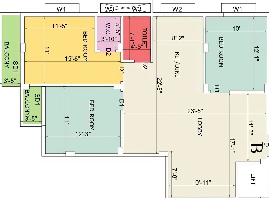 3 BHK Flat in Kappa Alpha Gamma Beta in New Town, Kolkata - Image 930055
