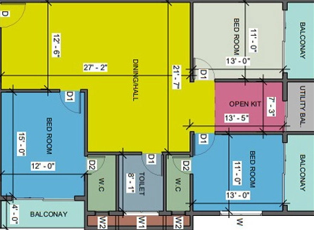 3 BHK Flat in Kappa Alpha Gamma Beta in New Town, Kolkata - Image 930058