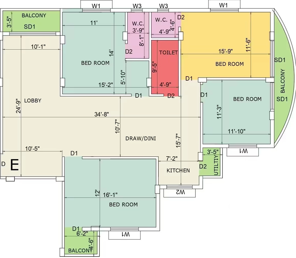 4 BHK Flat in Kappa Alpha Gamma Beta in New Town, Kolkata - Image 930059