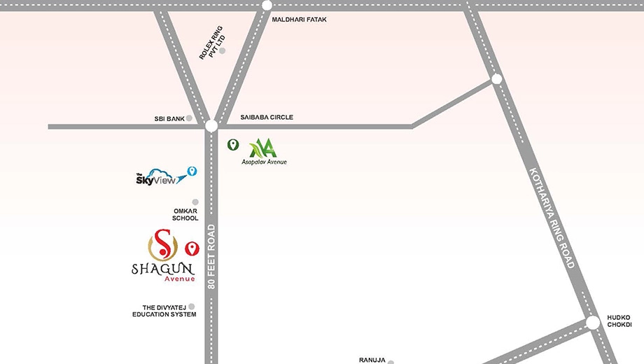 Location of Divine Shagun Avenue in Kotharia, Rajkot - Image 432386