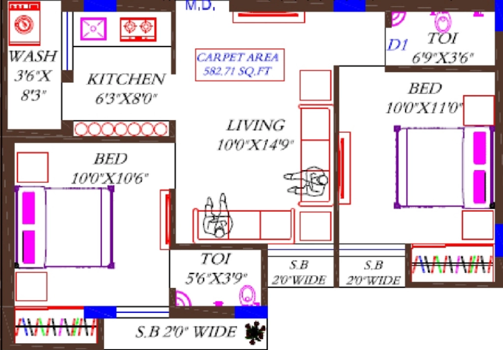 2 BHK Flat in Gatral Radhe Krishna Apartment in Kotharia, Rajkot - Image 930072