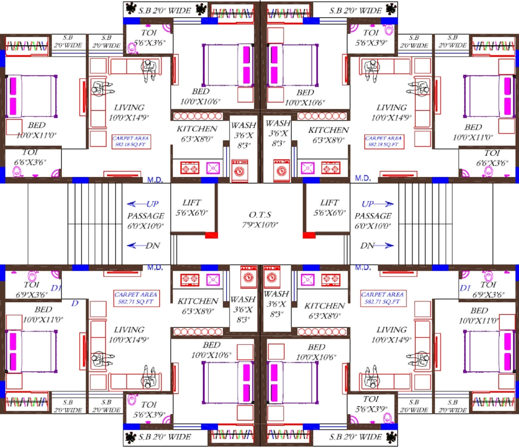 Floor Plan of Gatral Radhe Krishna Apartment in Kotharia, Rajkot - Image 432400