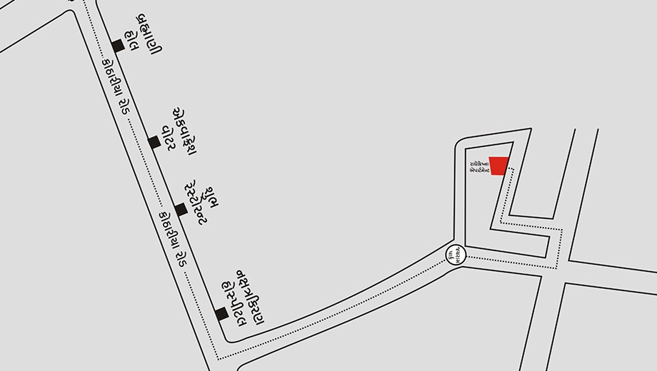 Location of Gatral Radhe Krishna Apartment in Kotharia, Rajkot - Image 432398