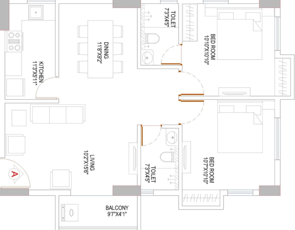2 BHK Flat in Sattvik Gateway in New Town, Kolkata - Image 930080