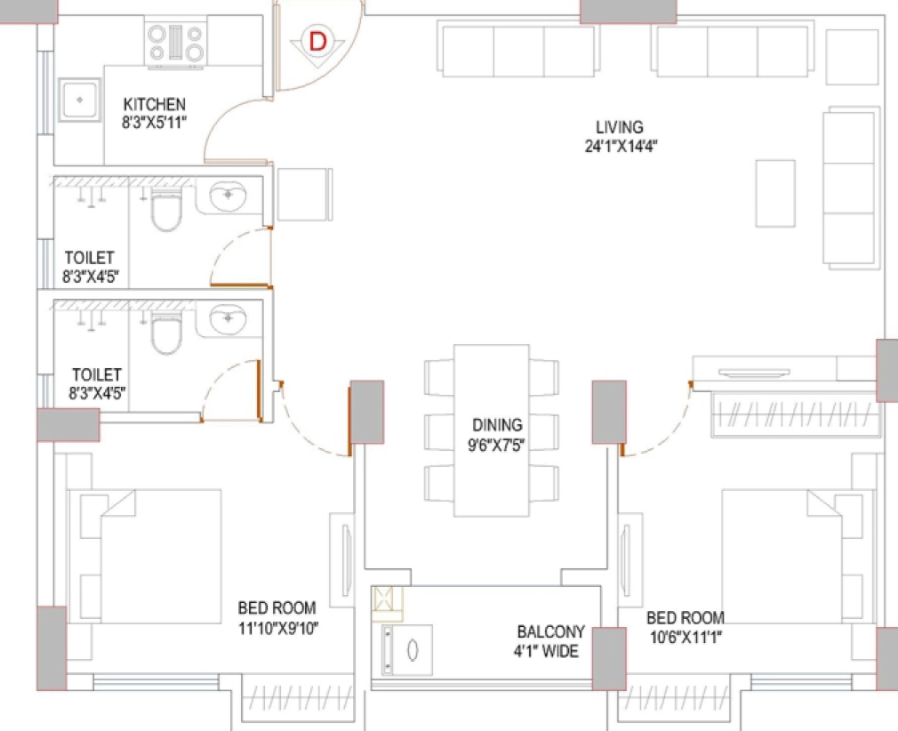 2 BHK Flat in Sattvik Gateway in New Town, Kolkata - Image 930081