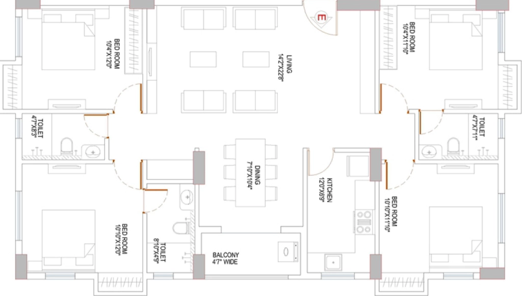 4 BHK Flat in Sattvik Gateway in New Town, Kolkata - Image 930085