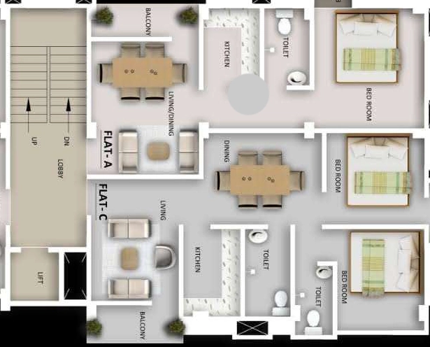 Floor Plan of Jupiter Green Sunshine Square in Six Mile, Guwahati - Image 432449