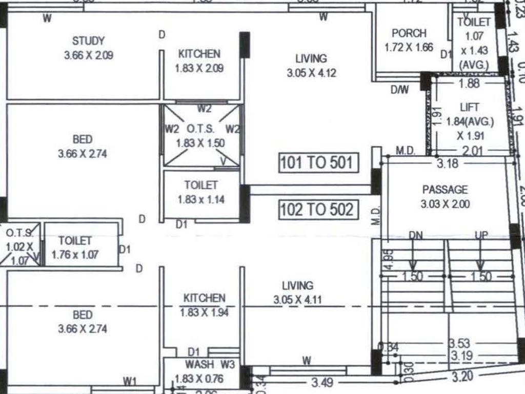 Floor Plan of Maheshbhai Gunjan Flats in Kotharia, Rajkot - Image 432457