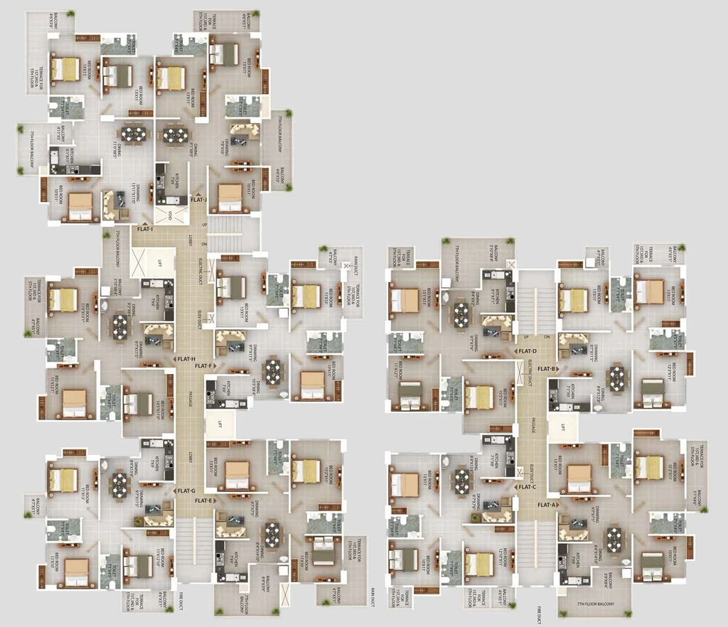 Floor Plan of SPS Juri Heights in Six Mile, Guwahati - Image 432501