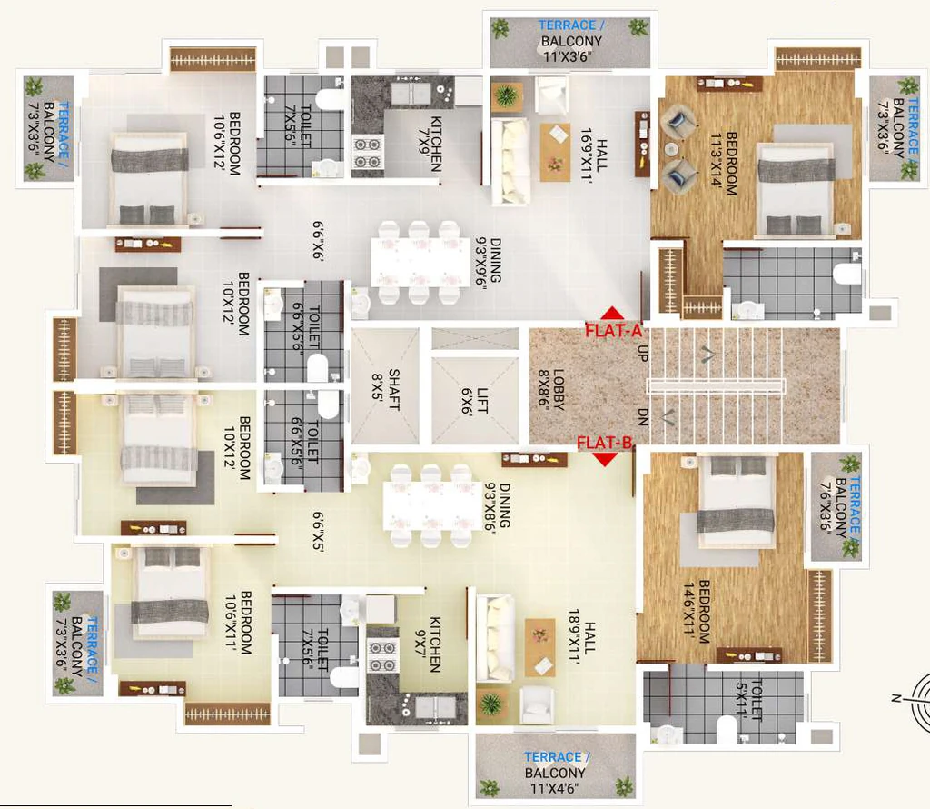 Floor Plan of Piya Mansion in Sarumotoria, Guwahati - Image 432525