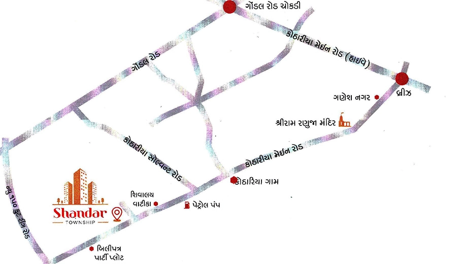 Location of Khodiyar Shandar Township in Kotharia, Rajkot - Image 432529