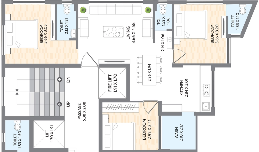 3 BHK Flat in Pradhyuman Murlidhar Prime in Kotharia, Rajkot - Image 930120