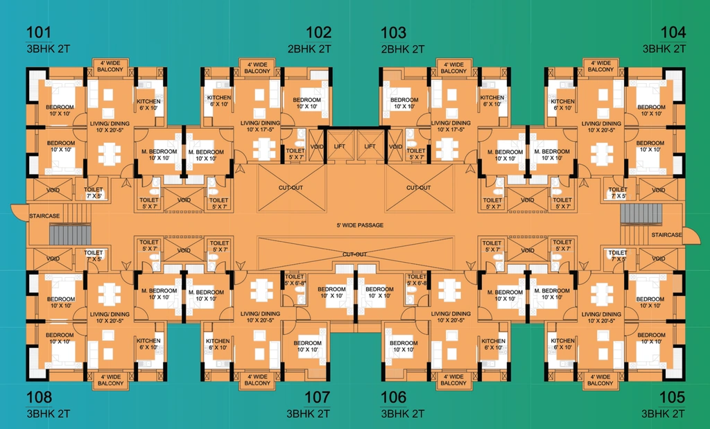 Floor Plan of Shristi Sangati in Noonmati, Guwahati - Image 432623