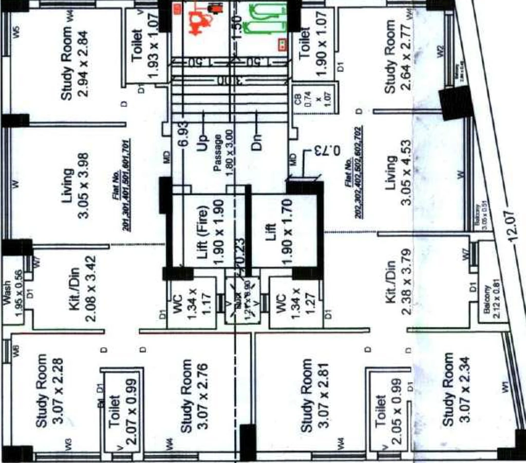 Floor Plan of Hansrajbhai Pavitra Heights in Kotharia, Rajkot - Image 432576