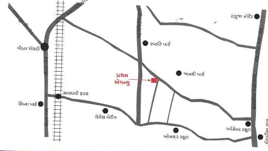 Location of Vinod Pratham Avenue in Kotharia, Rajkot - Image 432600
