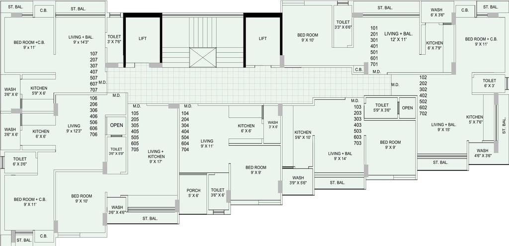 Floor Plan of Premium Asopalav Avenue in Kotharia, Rajkot - Image 432613