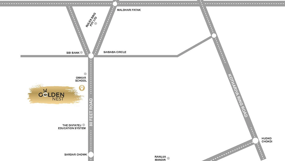 Location of Commercial Prestige Golden Nest in Kotharia, Rajkot - Image 432647