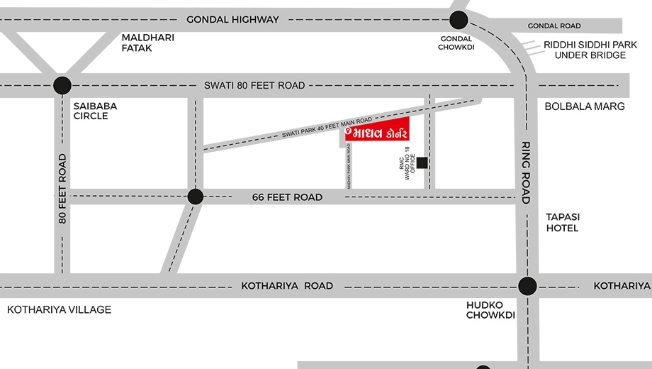 Location of Commercial Ratnadeep Madhav Corner in Kotharia, Rajkot - Image 432697