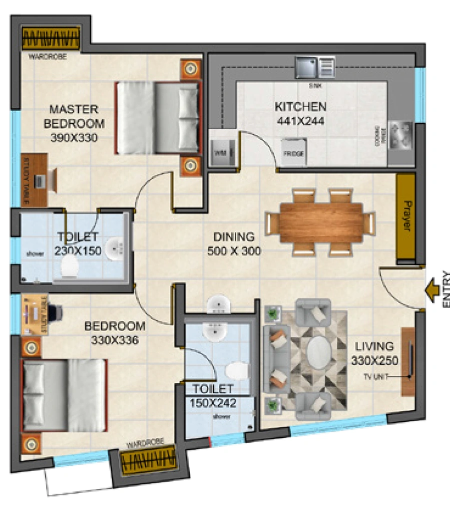 2 BHK Flat in Promag Amoda in Vellayambalam, Thiruvananthapuram - Image 930185