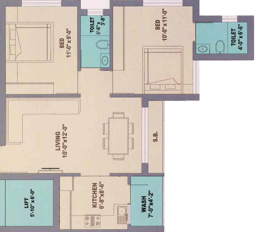 2 BHK Flat in Riddhi Heights in Kotharia, Rajkot - Image 930180