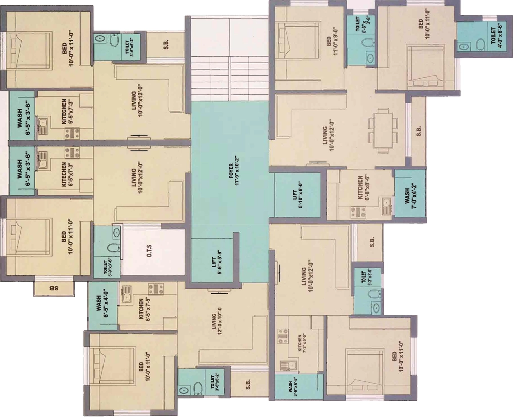 Floor Plan of Riddhi Heights in Kotharia, Rajkot - Image 432710
