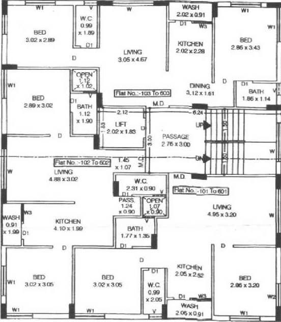 Floor Plan of Shivoham Heights in Mavdi, Rajkot - Image 432725