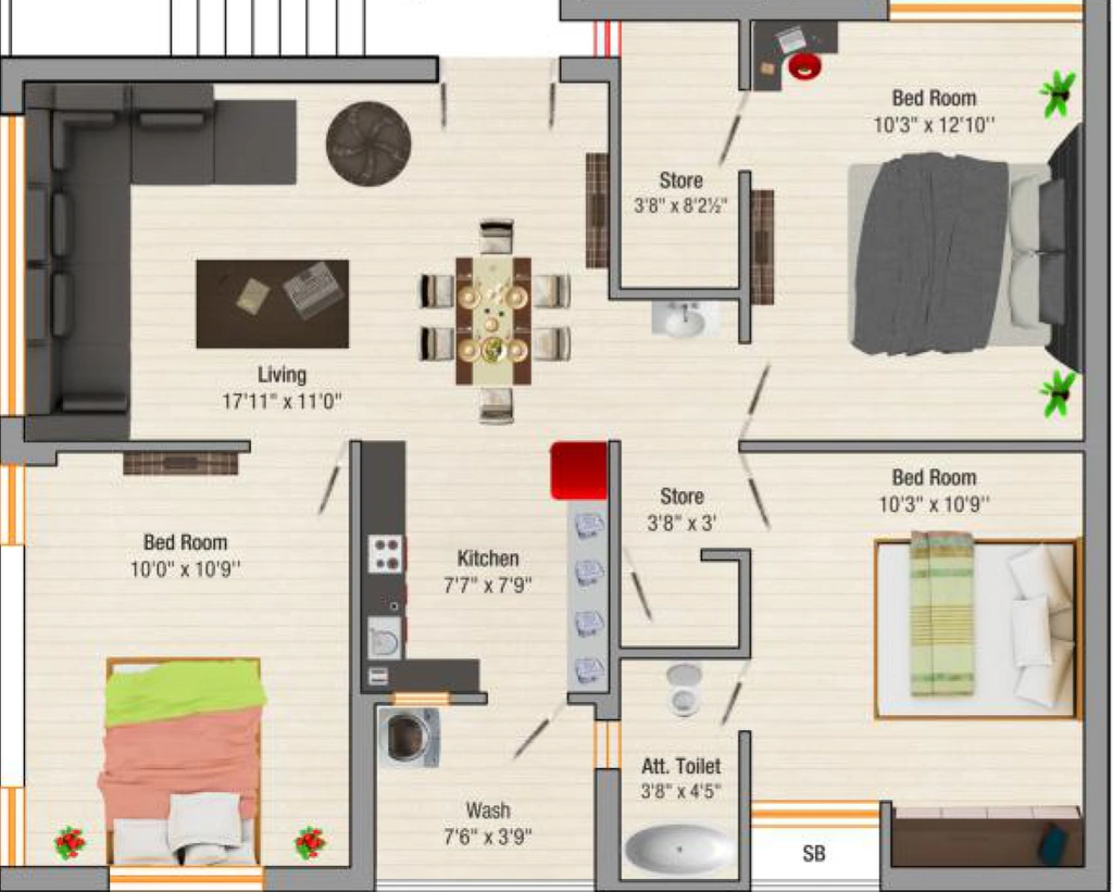 3 BHK Flat in Saffron Keshar Villa Complex in Kotharia, Rajkot - Image 930195