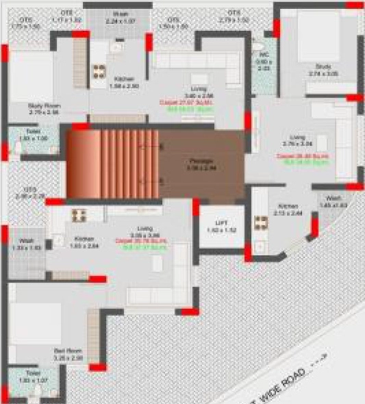 Floor Plan of Parsotambhai Satyam Apartment in Kotharia, Rajkot - Image 432763