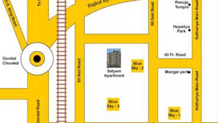 Location of Parsotambhai Satyam Apartment in Kotharia, Rajkot - Image 432762
