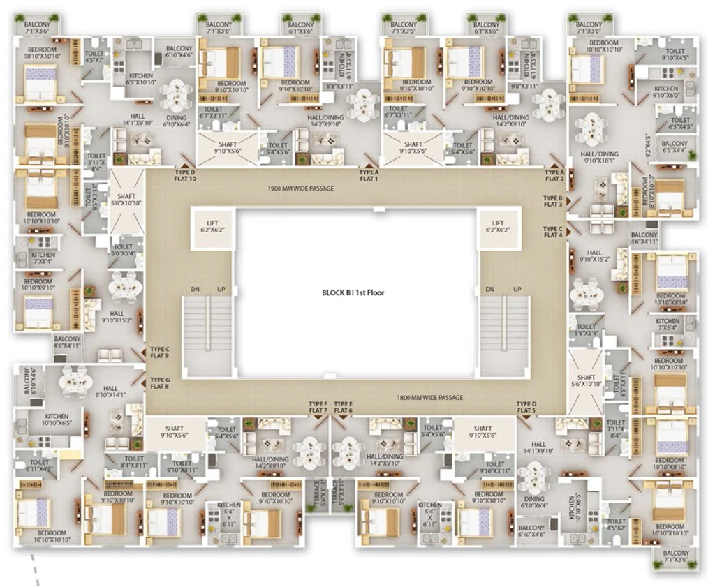 Floor Plan of Uttarayan Empire in Dharapur, Guwahati - Image 432776
