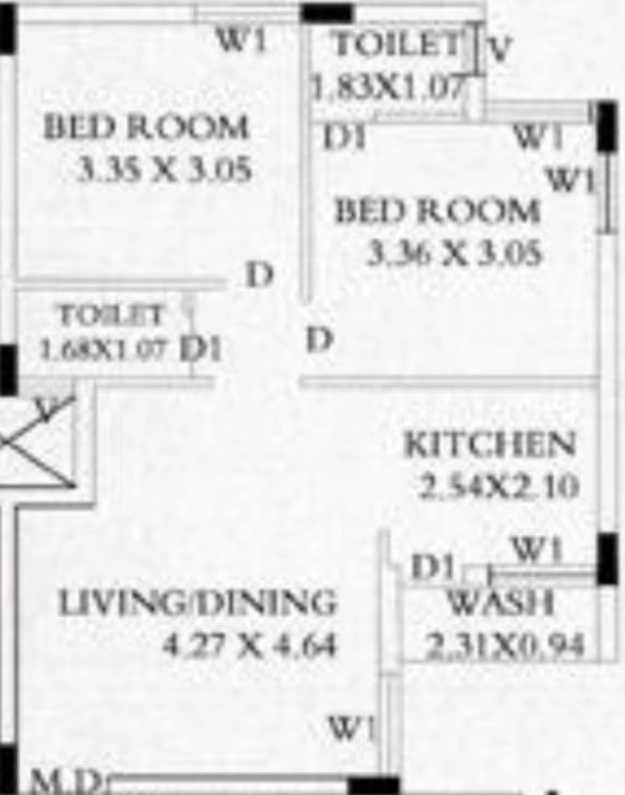 2 BHK Flat in Shree Silver Space in Kotharia, Rajkot - Image 930206