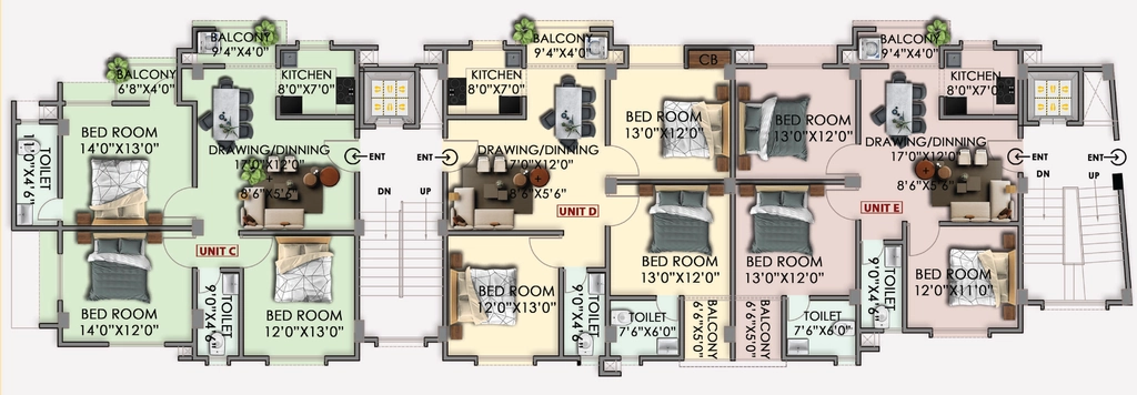 Floor Plan of Royal Choudhury Apartment in Hatigaon, Guwahati - Image 432855
