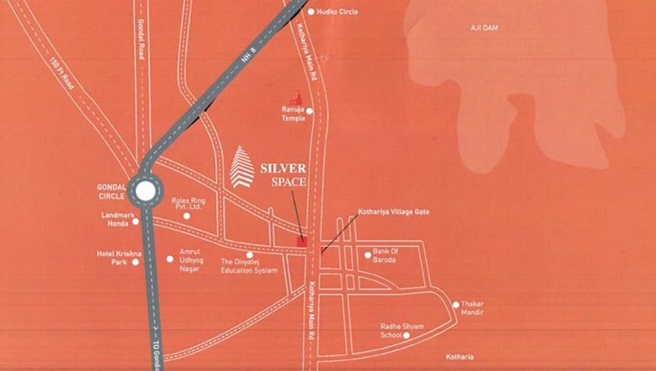 Location of Commercial Shree Silver Space in Kotharia, Rajkot - Image 432802