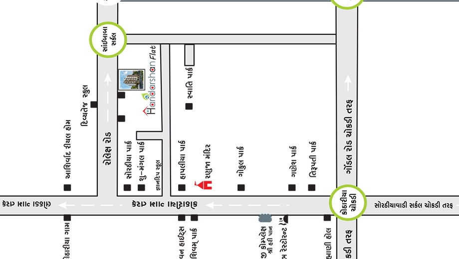 Location of Shree Haridarshan Flat in Kotharia, Rajkot - Image 432808