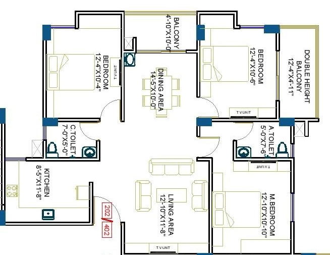 3 BHK Flat in Roodraksh Pride in Zoo Road, Guwahati - Image 930219