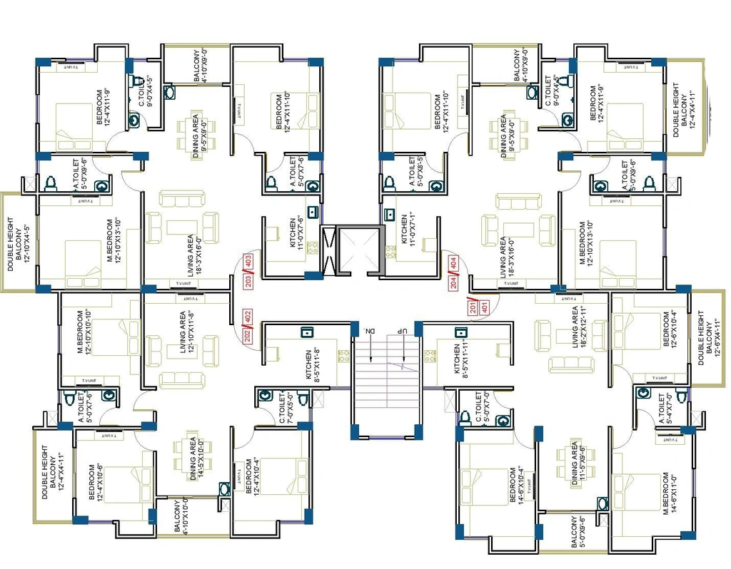 Floor Plan of Roodraksh Pride in Zoo Road, Guwahati - Image 432830