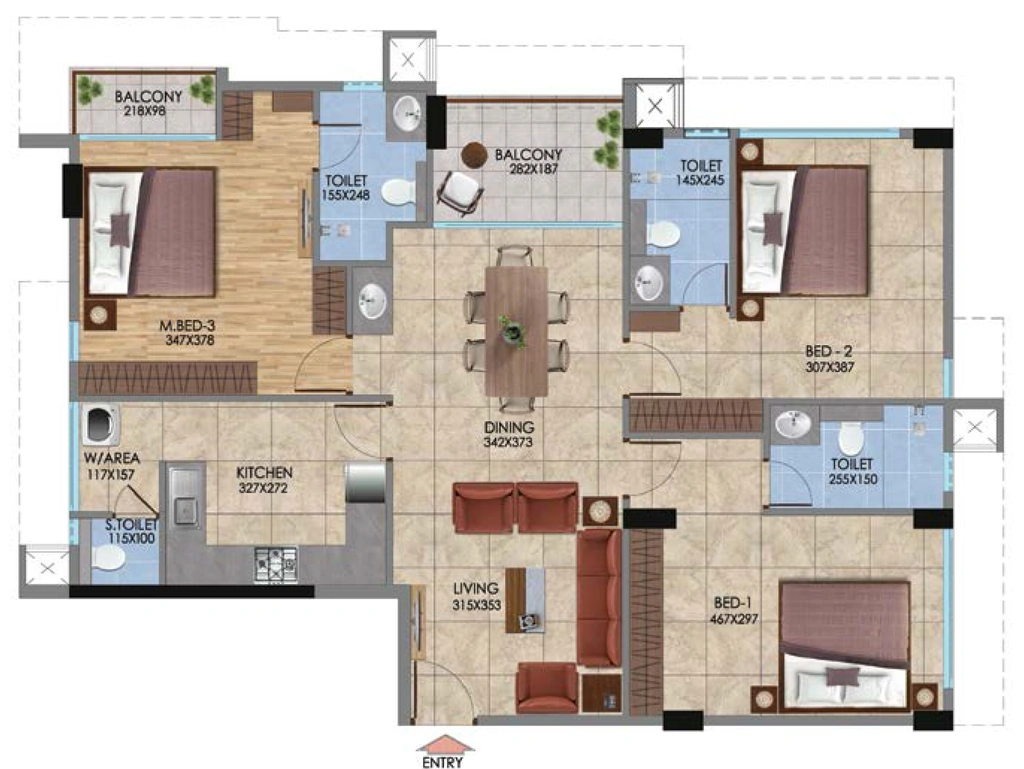 3 BHK Flat in PRS City Luxe in Pattom, Thiruvananthapuram - Image 930239