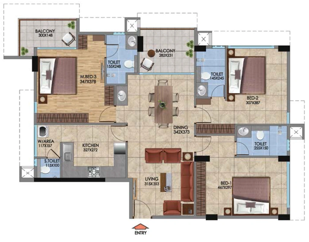 3 BHK Flat in PRS City Luxe in Pattom, Thiruvananthapuram - Image 930240