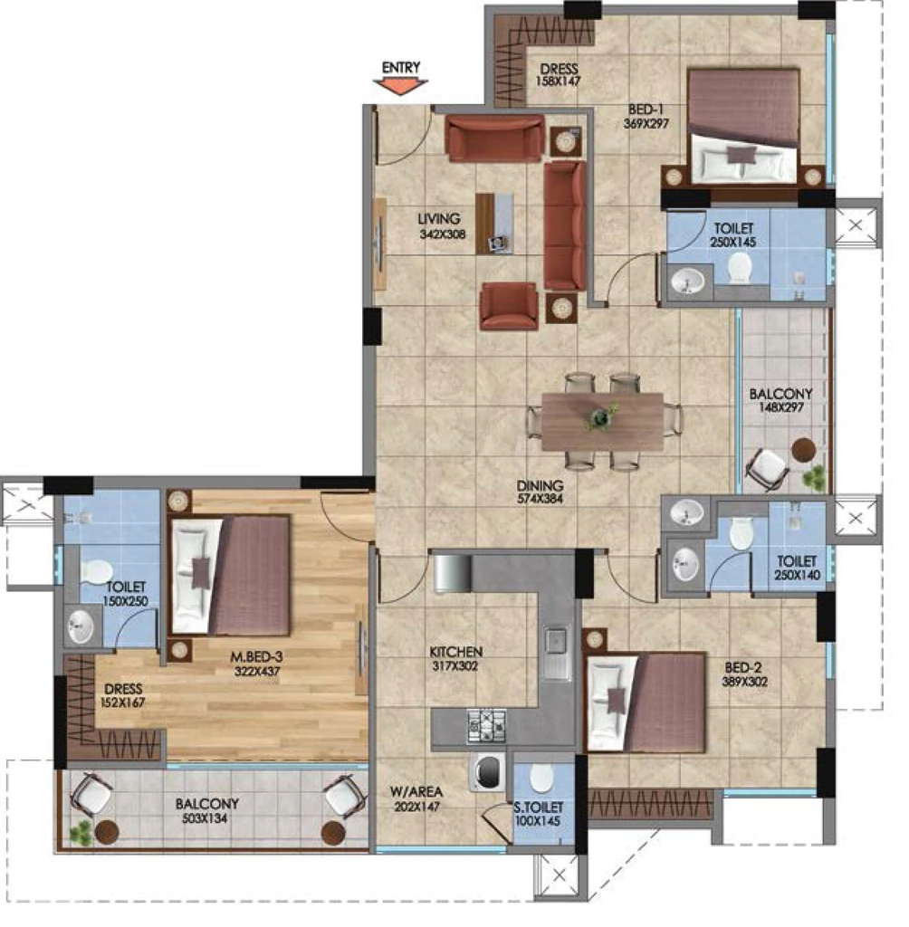 3 BHK Flat in PRS City Luxe in Pattom, Thiruvananthapuram - Image 930241