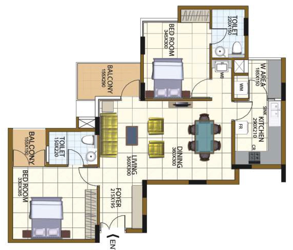 2 BHK Flat in PRS Lakeville in Aakkulam, Thiruvananthapuram - Image 930230
