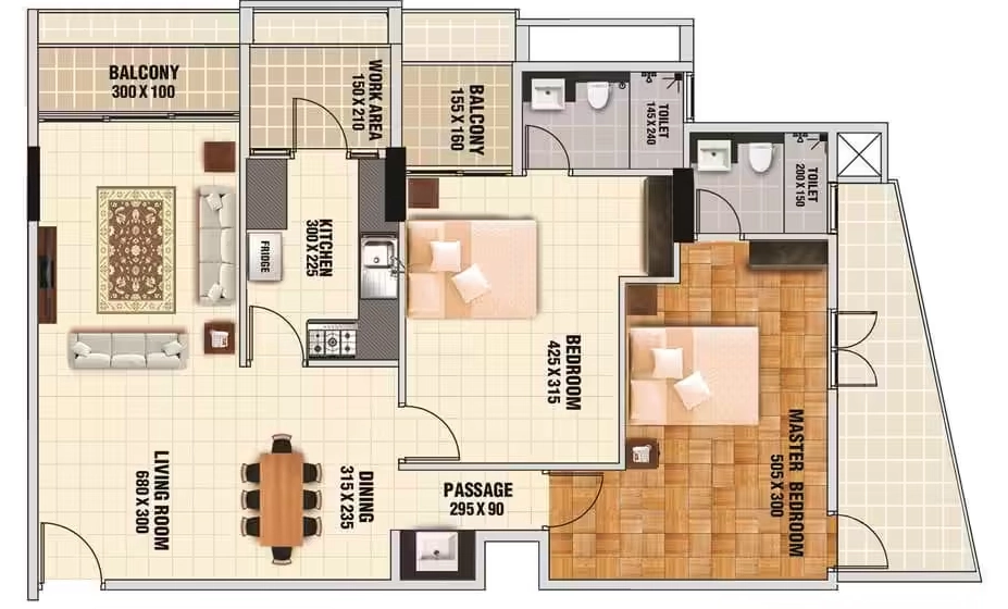 2 BHK Flat in PRS Param Ratna in Thycaud, Thiruvananthapuram - Image 930223