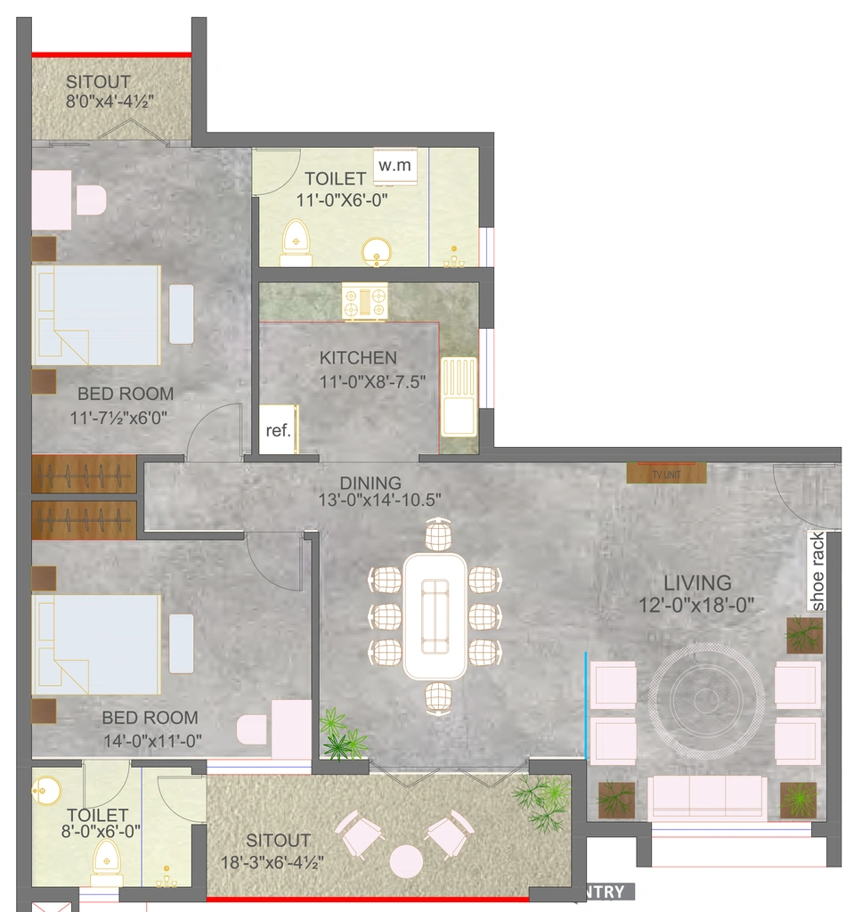 2 BHK Flat in Aradhana Greens in Tapowan Road, Dehradun - Image 930250