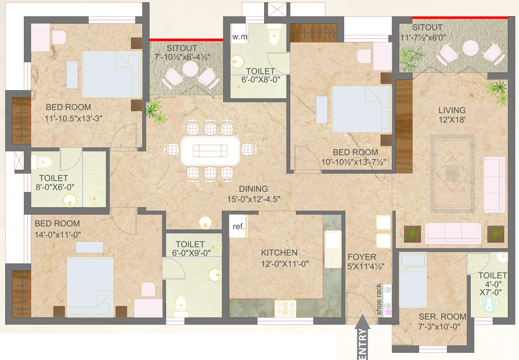 3 BHK Flat in Aradhana Greens in Tapowan Road, Dehradun - Image 930251